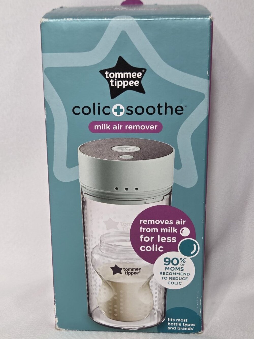 Tommee Tippee Colic Soothe Milk Air Remover Anti Colic Vacuum Pump NIB